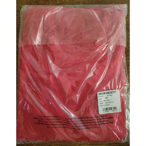 Women's Lands End Rich Red Lightweight Jersey Fitted Turtleneck 2X Solid NEW - Picture 3 of 5